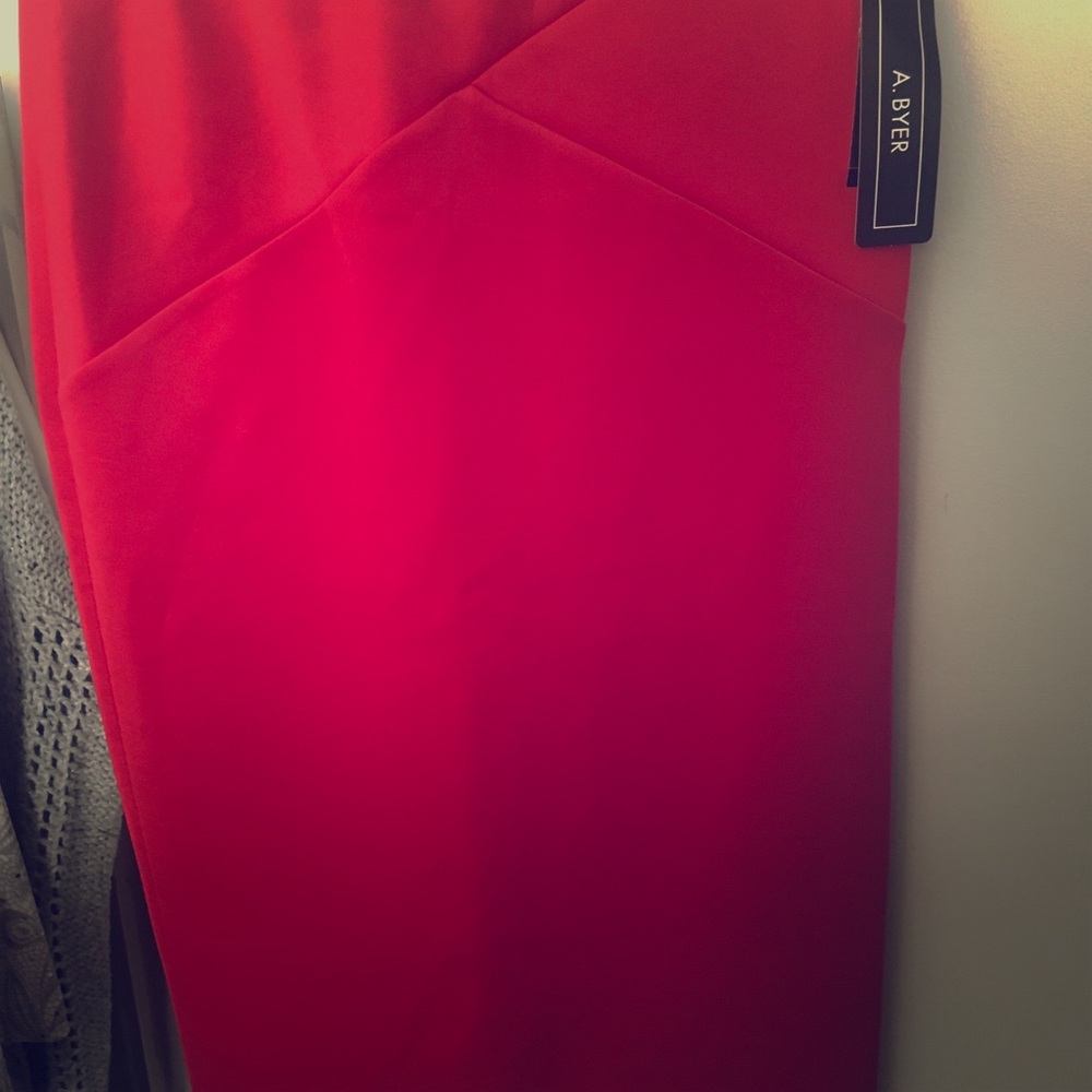 Red pencil skirt